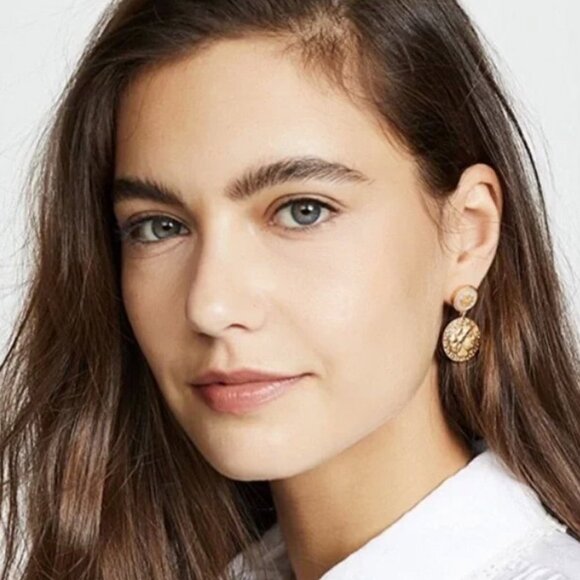 Tory Burch Coin Drop Earrings NWOT - Picture 2 of 8